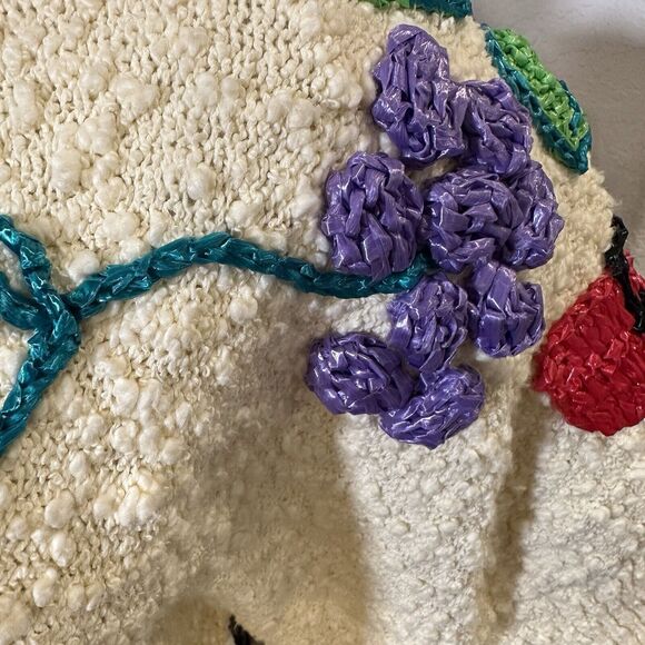 Vintage Leau Vive Sweater Women’s Size Small Fruit Kitschy Statement Dead Stock - Picture 8 of 8